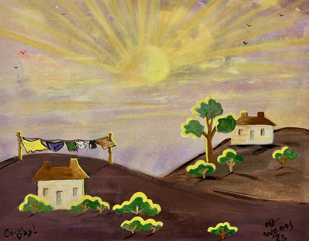 Good Day painting with sun