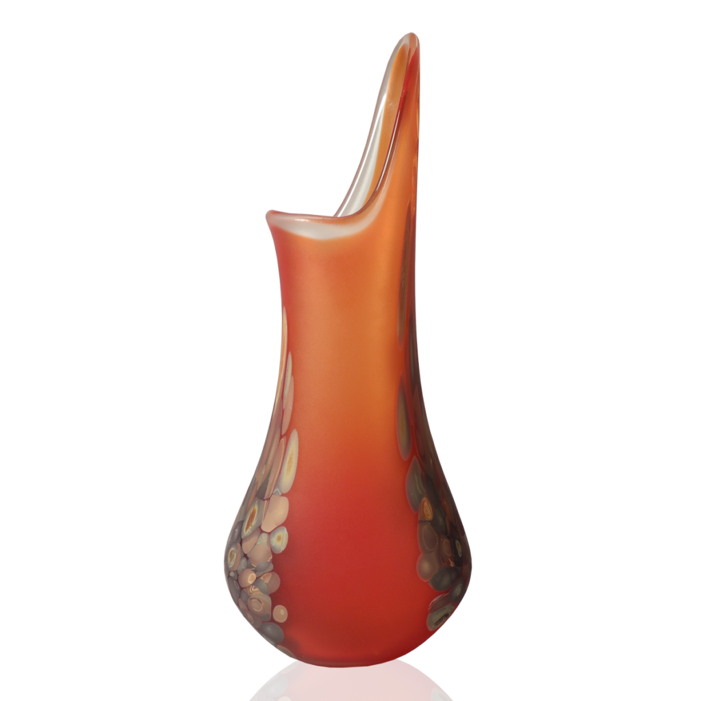 Red Frit Flava vase by Kingston Art Glass