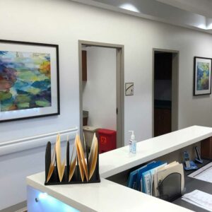 our corporate art consultants can help you choose artwork like this that is hung in a hallway