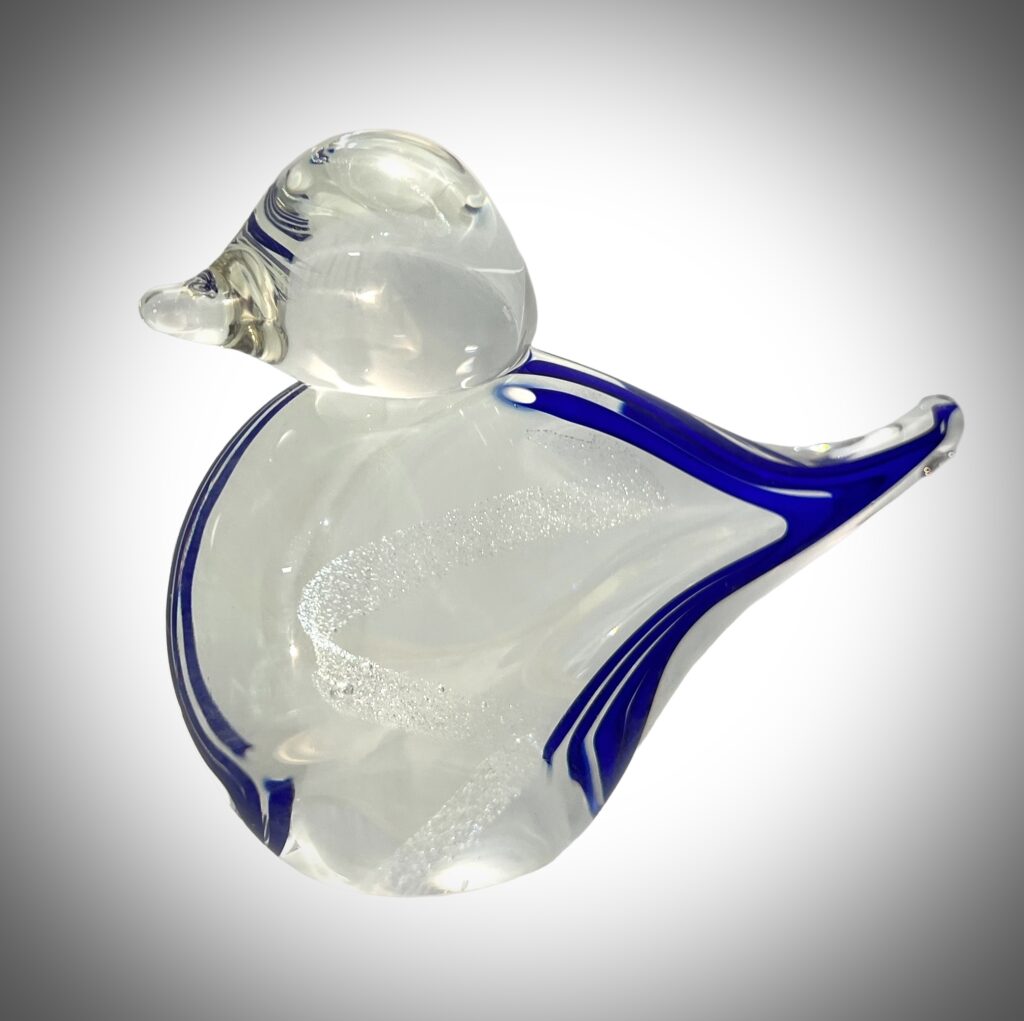 Blown glass blue bird