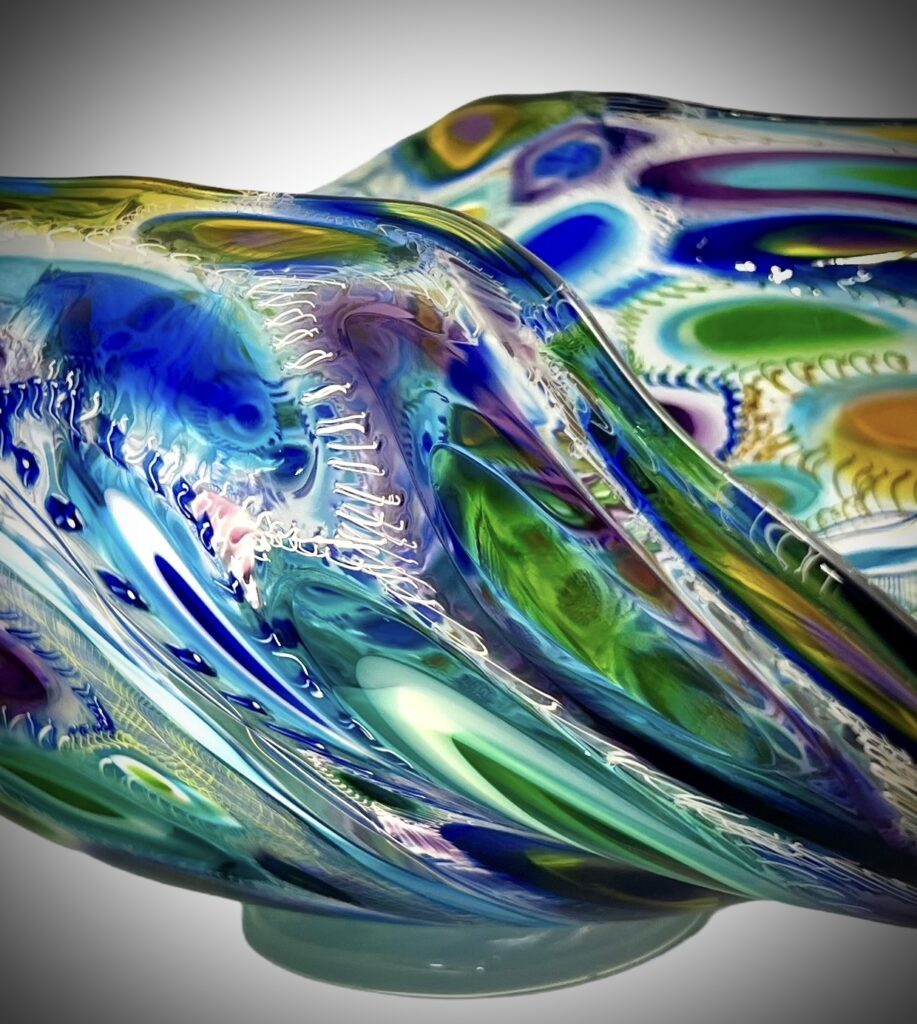 Murrine and cane work glass by murrine blown glass artist scott garrlets